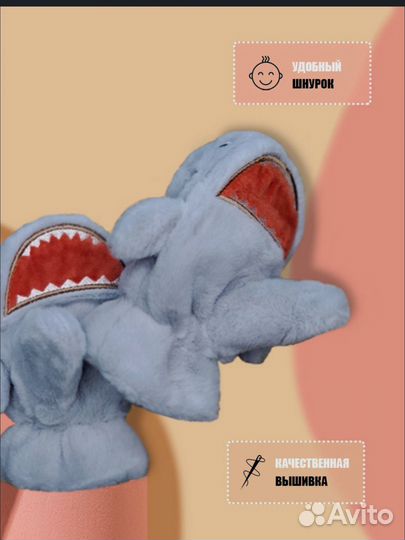 Новые варежки акула 2-5 лет