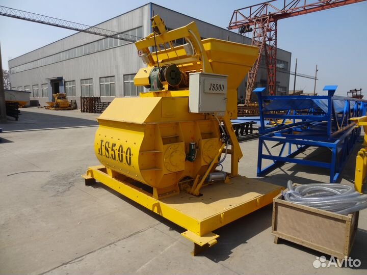 Принудительный двухвальный бетоносмеситель JS 500