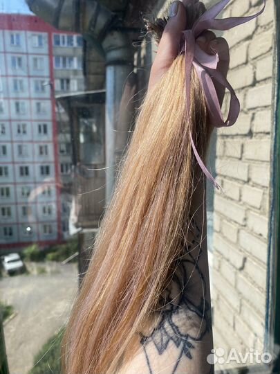 Волосы для наращивания 40 см блонд