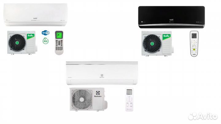 Сплит-системы электролюкс,баллу инвертор и on/of