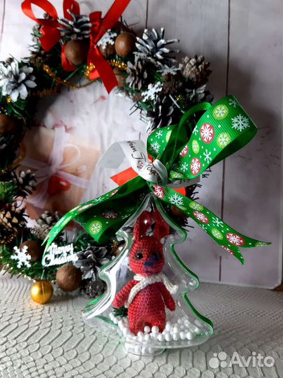 Новогодняя игрушка Ёлочка с зайкой