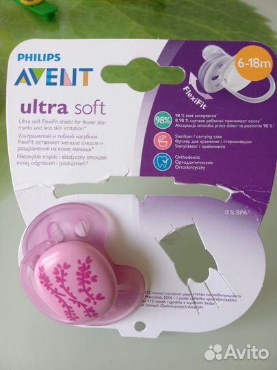 Пустышка avent 6 18 новая