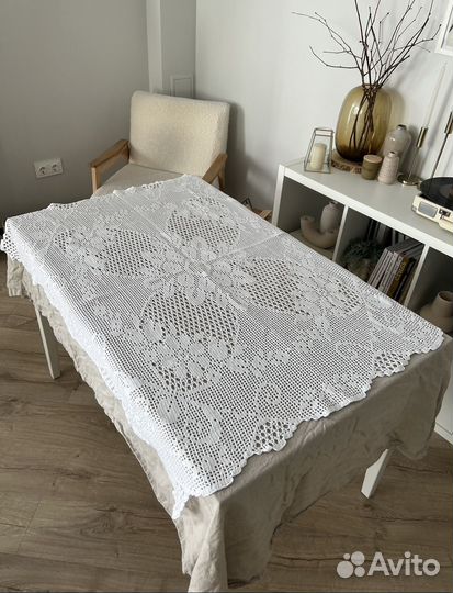 Вязаная скатерть крючком