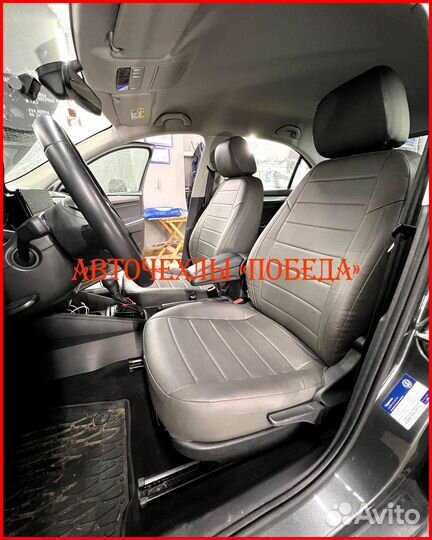 Чехлы Volkswagen Polo 2 из экокожи чёрные Классика