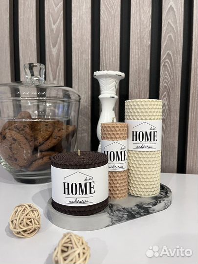 Подарок девушке набор свечей и подставка из гипса