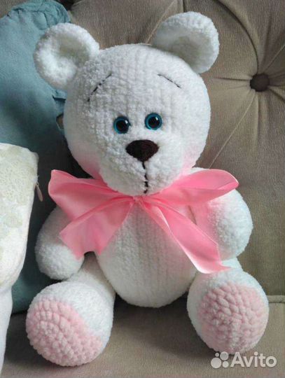 Мишка вязанный плюшевая игрушка