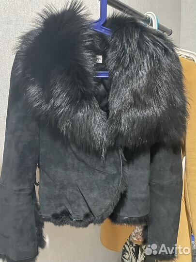Дубленка легкая натуральный мех 44