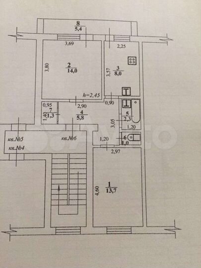2-к. квартира, 46,1 м², 2/2 эт.
