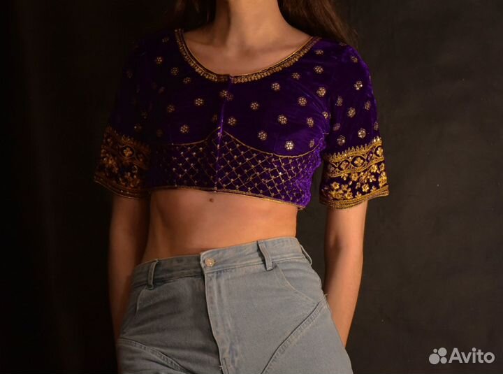 Чоли сари топ блузка бохо индия восток ретро