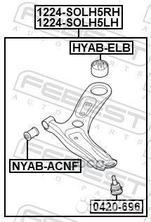 Рычаг нижний левый Hyundai Accent 1224solh5LH