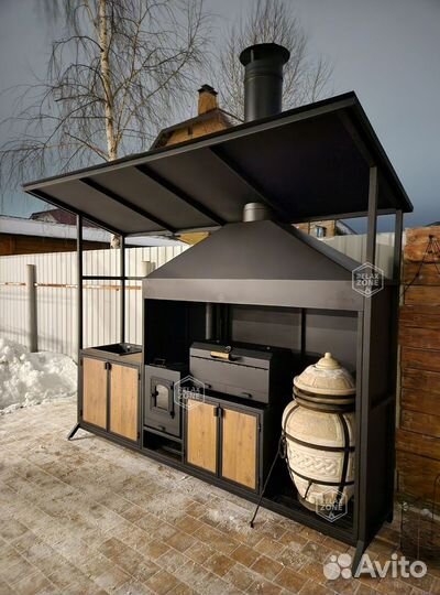 Мангальный комплекс, зона барбекю, мангал, печь