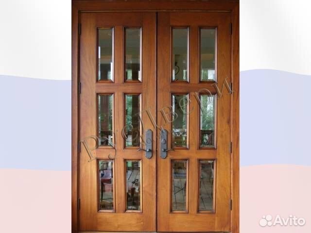 Двустворчатая металлическая входная дверь