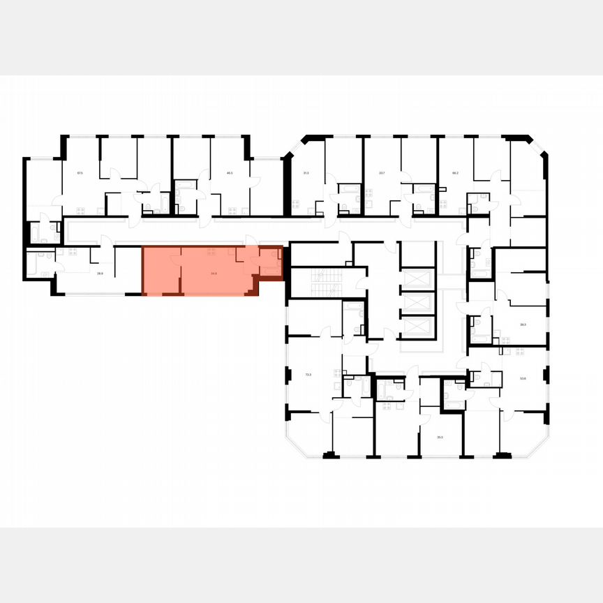 1-к. квартира, 34,8 м², 2/23 эт.
