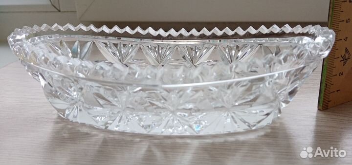 Ваза, сарат. хрусталь. Штоф-бочонок,керамика. СССР