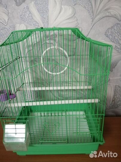 Клетка для волнистого попугая, с гнездом