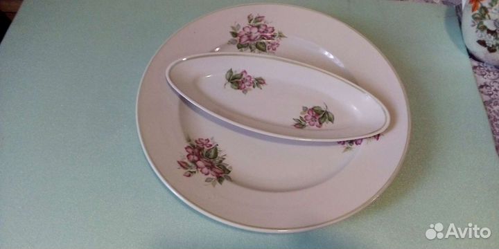 Блюдо Кузнецова 19 век и другая посуда