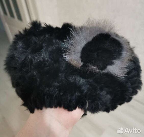 Шапка из вязаного кролика, натуральная