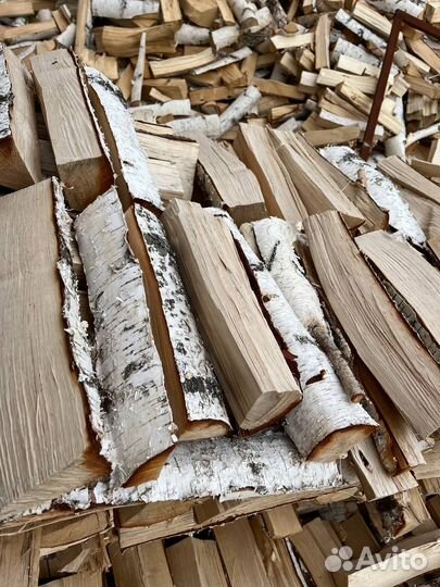 Дрова кубами и в мешках + бревна