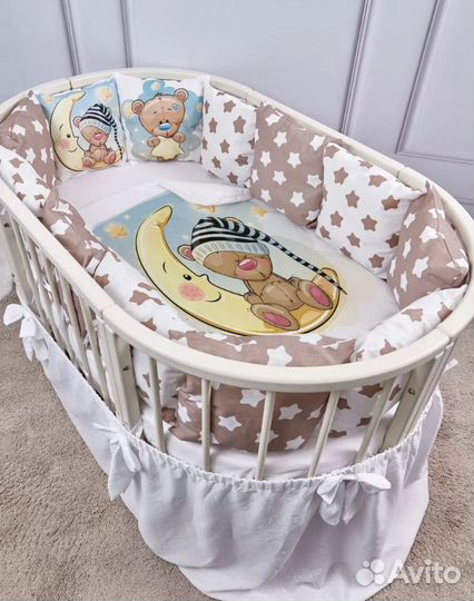 Бортики на детскую кроватку с одеялком