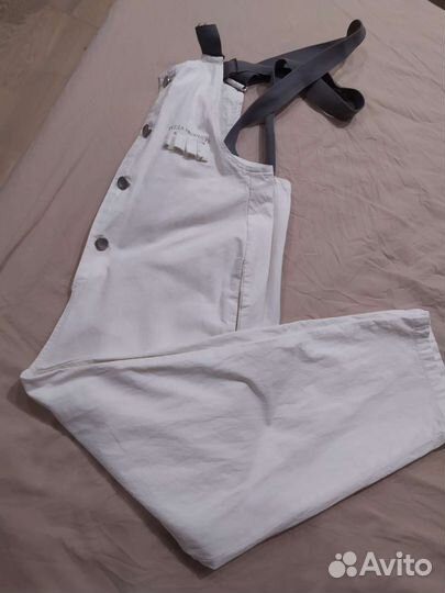 Белый летний комбинезон. Хлопок. Р.42
