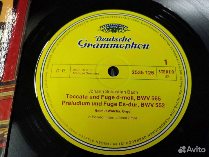 Helmut Walcha Plays Bach винил Германия орган
