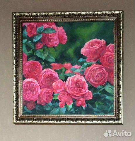 Картина маслом на холсте розы