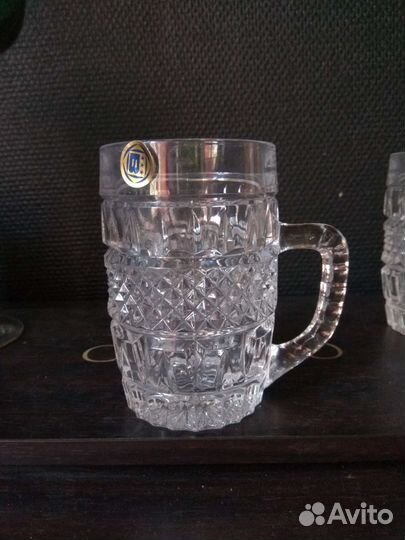 Комплект пивные кружки хрусталь Богемия в коробке