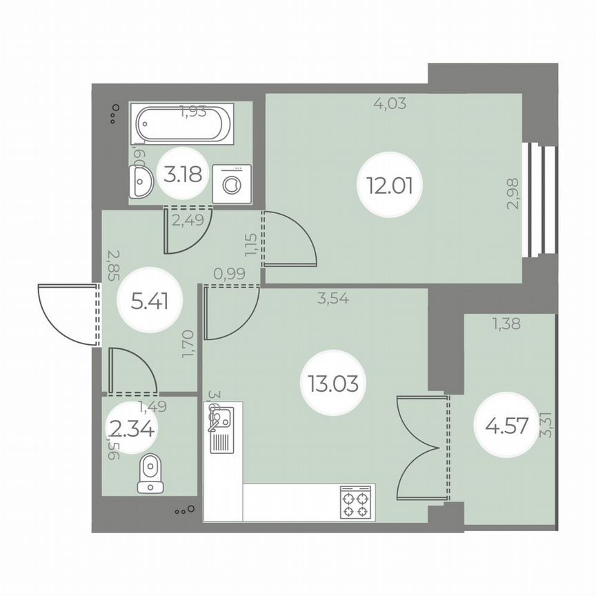 1-к. квартира, 38 м², 13/20 эт.