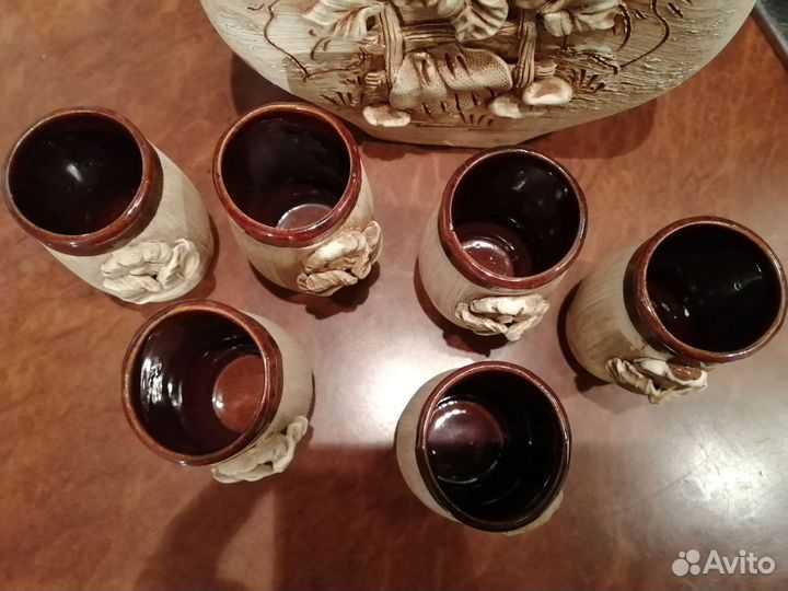 Штоф и рюмки, керамика новое