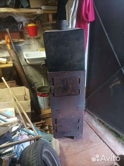 Чугунная печь для бани + труба к ней 3 метра