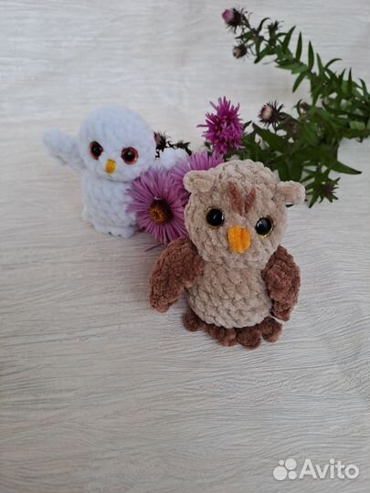 Вязаная игрушка Сова 10 см