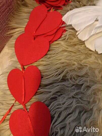 Крылья ангела детские. Гирлянда сердечки