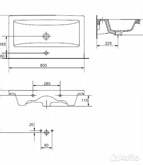 Тумба с раковиной Венеция Даниэль 80