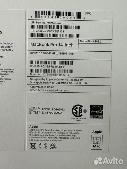 MacBook Pro 14 2023 M3 18gb/512gb Silver