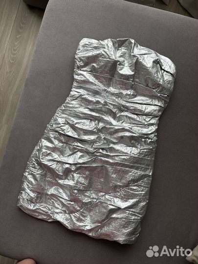 Серебряное платье zara