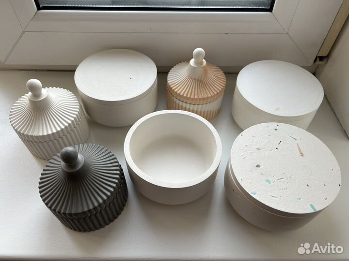 Гипсовые шкатулки подсвечники
