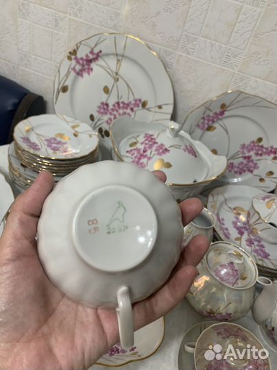 Чайный и столовый сервиз СССР Розовая ветка