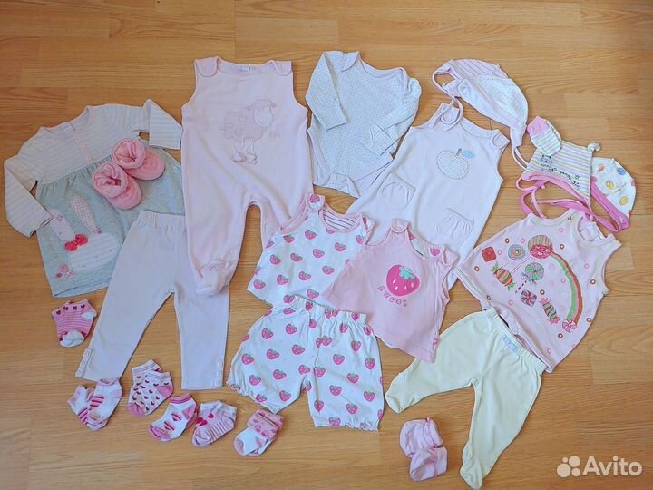 Одежда пакетом для девочки 62 68 74 Mothercare
