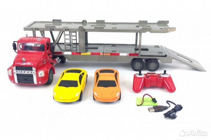 Грузовик-автовоз на радиоуправлении Mack с 2 авто