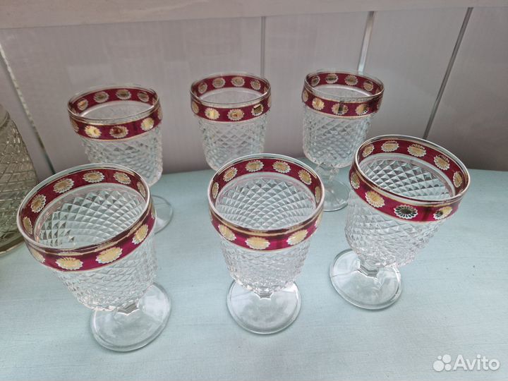 Набор графины фужеры серебро СССР посуда раритет