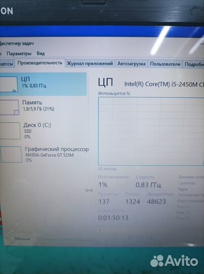 Ноутбук Dell core i5/6озу/GT525M SSD в среднем сос