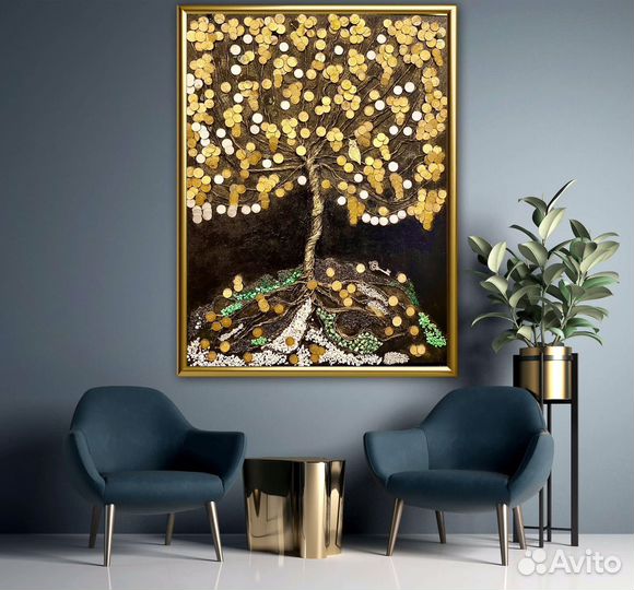 Картина Денежное дерево холст ручная работа