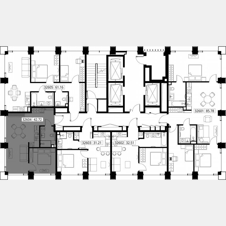 1-к. квартира, 42,7 м², 26/28 эт.