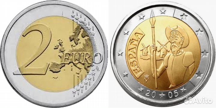 2 евро 2005 Испания Дон Кихот