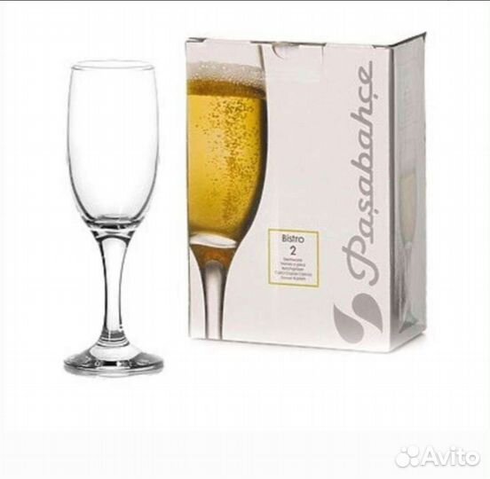 Набор бокалов для шампанского 2 шт новый