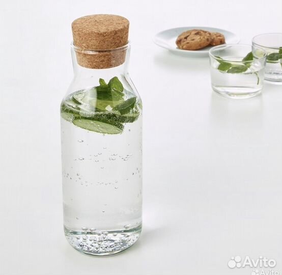 Бутылка графин икея с пробкой 1 литр новый