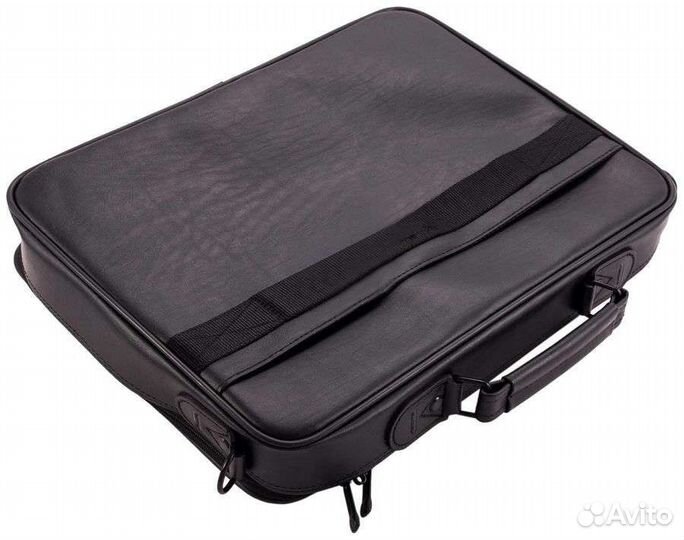 Сумка для ноутбука 15,6 черная кожзам мужская