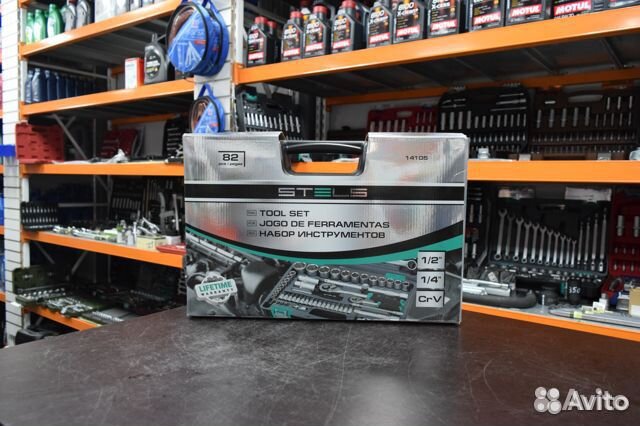 Набор инструментов 1/2, 1/4, crv stels 82 предмета