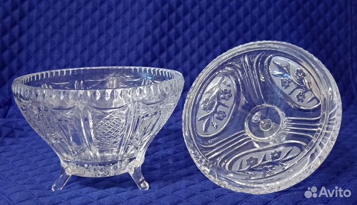Хрусталь сахарницы свадебные бокалы салатница СССР