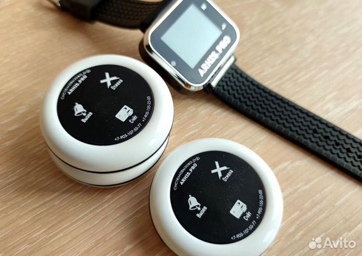 Кнопка вызова официанта в ассортименте с часами